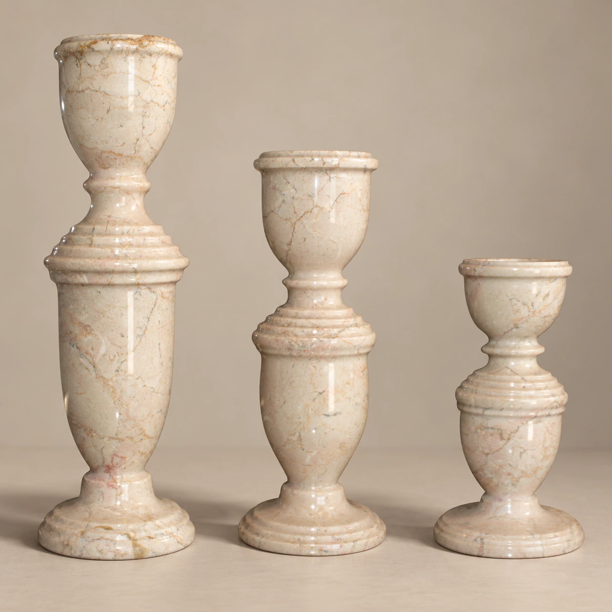 Colonial Candle Holders — Cameo Marble