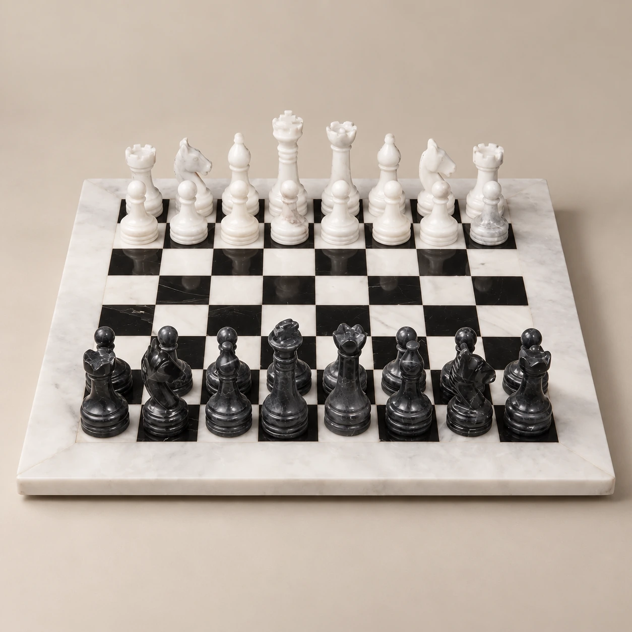 Black & White Marble Chess Set