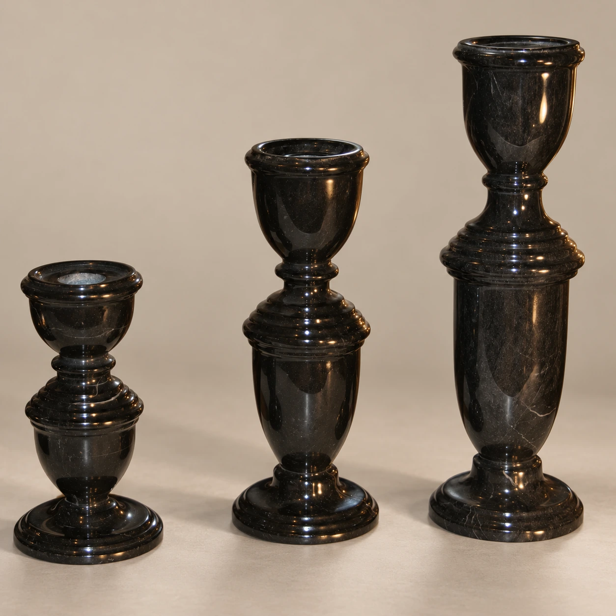 Colonial Candle Holders — Ebony Marble